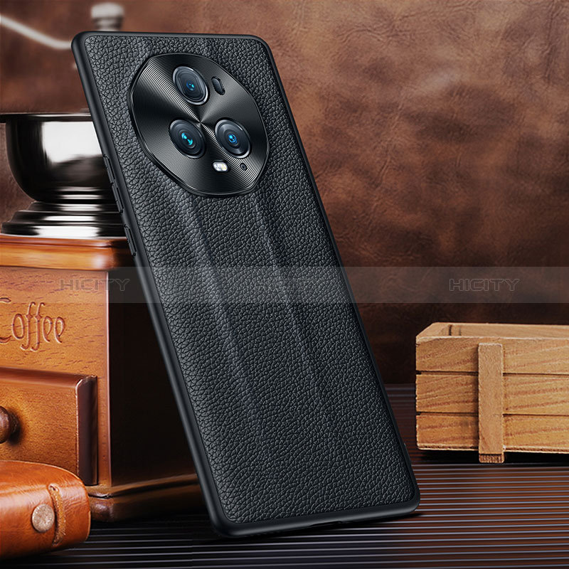 Funda Lujo Cuero Carcasa DL3 para Huawei Honor Magic5 Ultimate 5G Negro