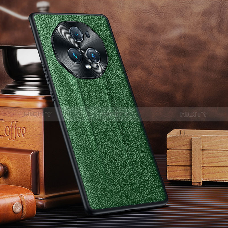 Funda Lujo Cuero Carcasa DL3 para Huawei Honor Magic5 Ultimate 5G Verde