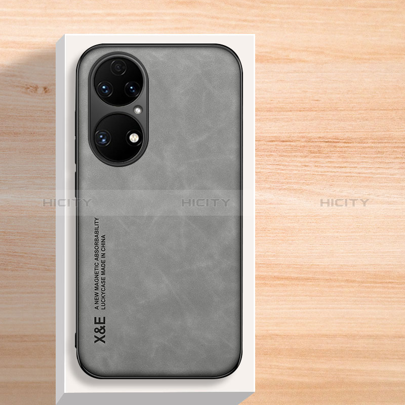 Funda Lujo Cuero Carcasa DY1 para Huawei P50 Pro Gris