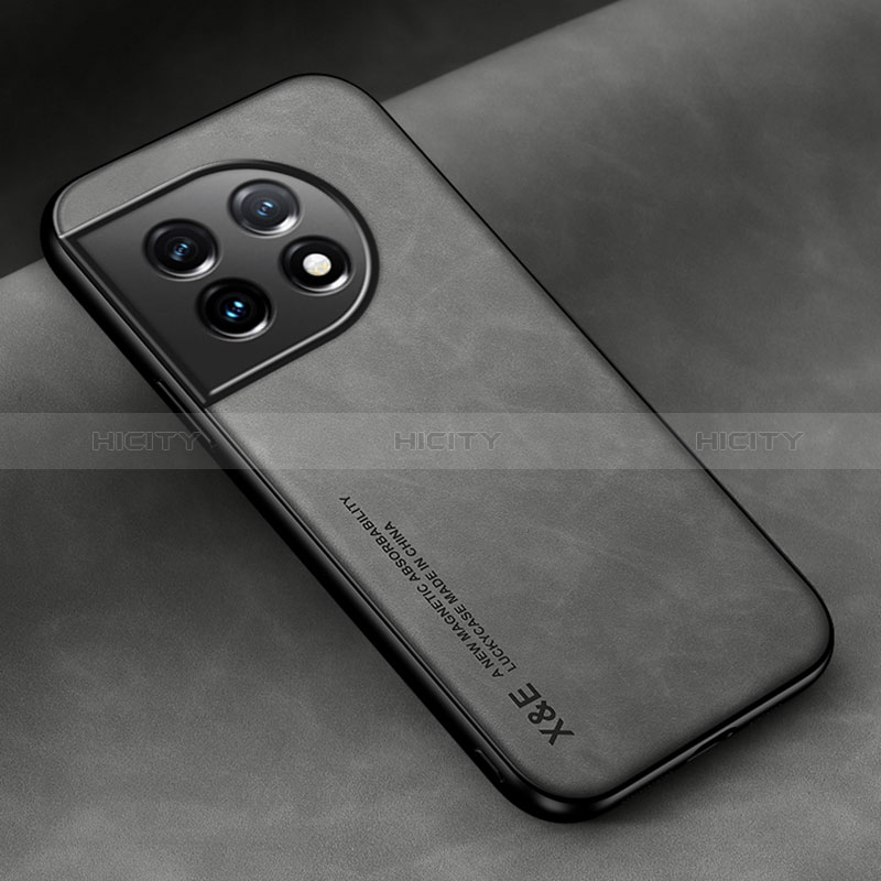 Funda Lujo Cuero Carcasa DY1 para OnePlus Ace 2 5G Gris