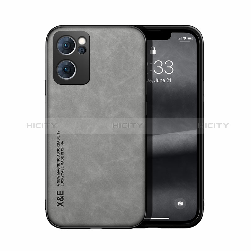 Funda Lujo Cuero Carcasa DY1 para OnePlus Nord CE 2 5G Gris