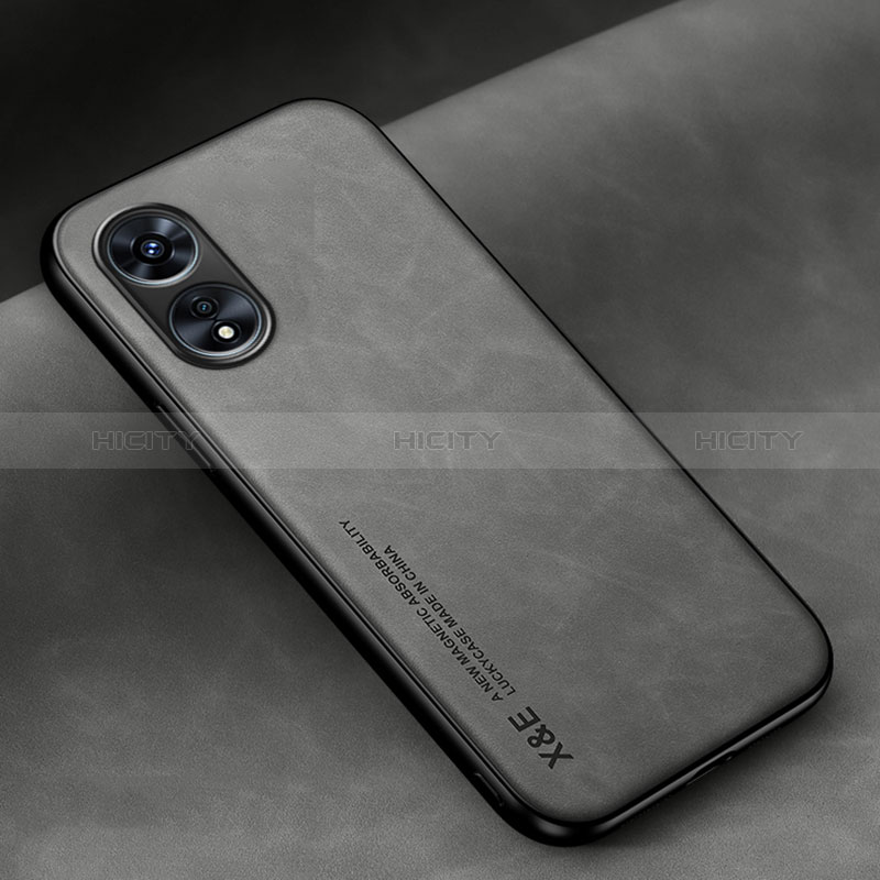 Funda Lujo Cuero Carcasa DY1 para Oppo A1 Pro 5G Gris