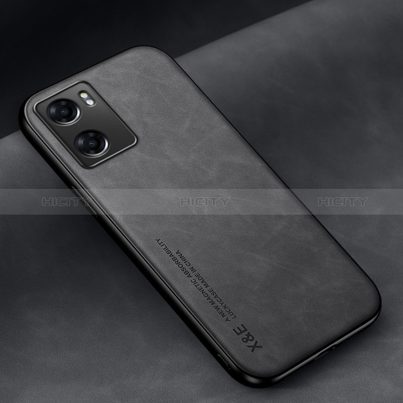 Funda Lujo Cuero Carcasa DY1 para Oppo A77s Negro