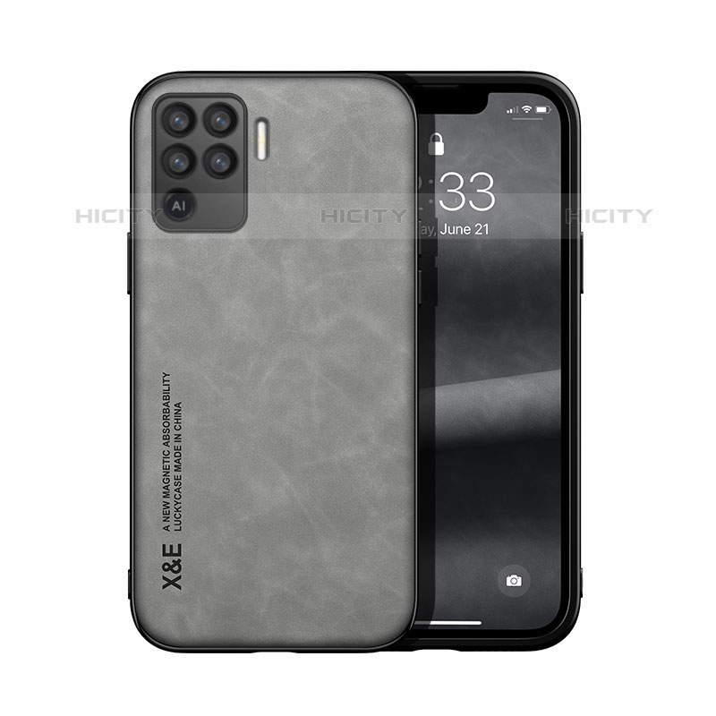 Funda Lujo Cuero Carcasa DY1 para Oppo F19 Pro Gris