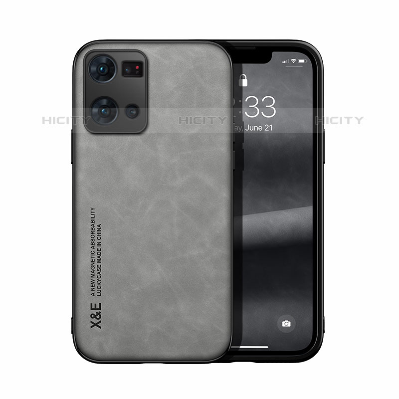 Funda Lujo Cuero Carcasa DY1 para Oppo F21 Pro 4G Gris