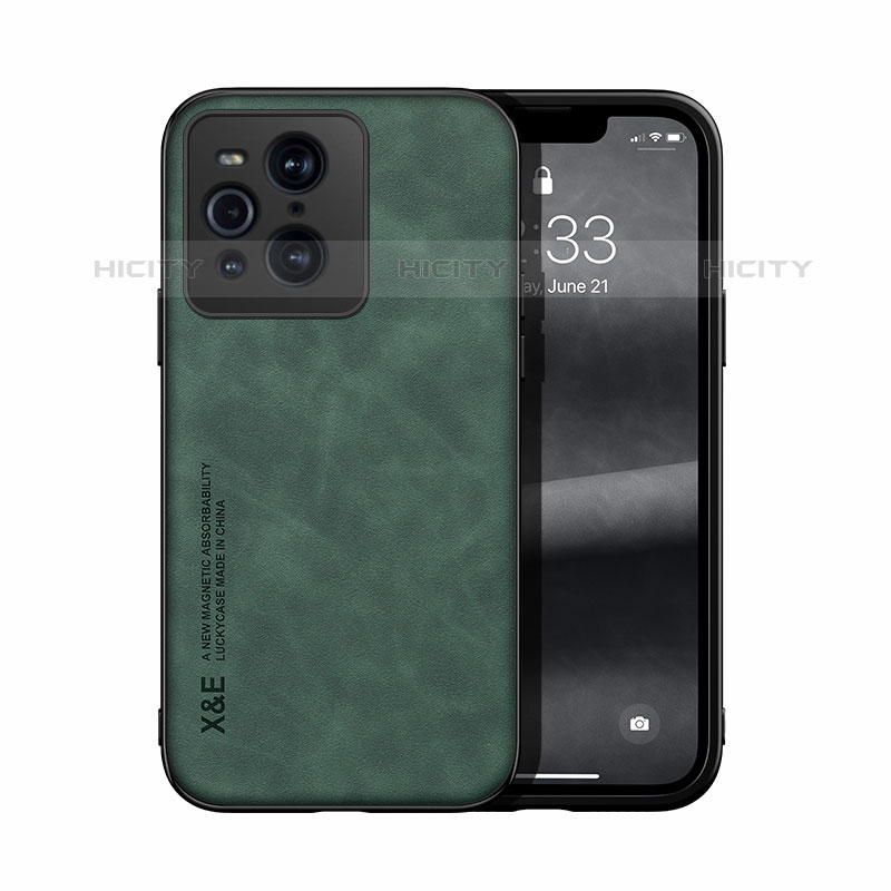 Funda Lujo Cuero Carcasa DY1 para Oppo Find X3 Pro 5G Verde