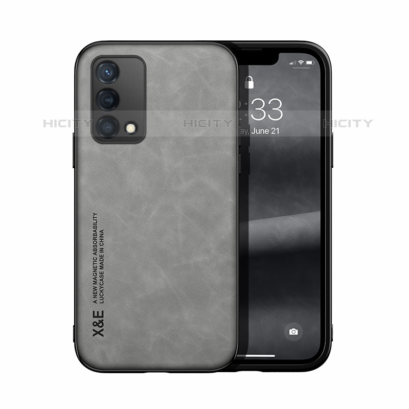 Funda Lujo Cuero Carcasa DY1 para Oppo Reno6 Lite Gris