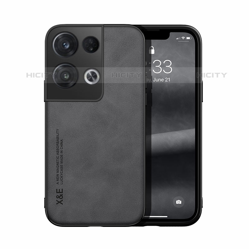 Funda Lujo Cuero Carcasa DY1 para Oppo Reno8 Pro 5G Negro