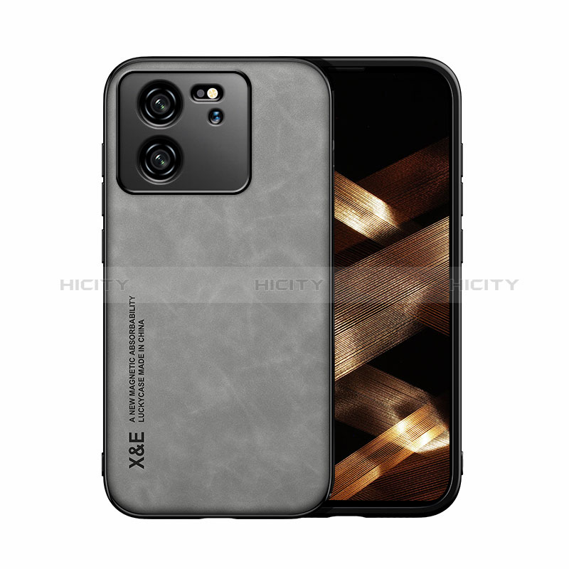 Funda Lujo Cuero Carcasa DY1 para Xiaomi Mi 13T Pro 5G Gris