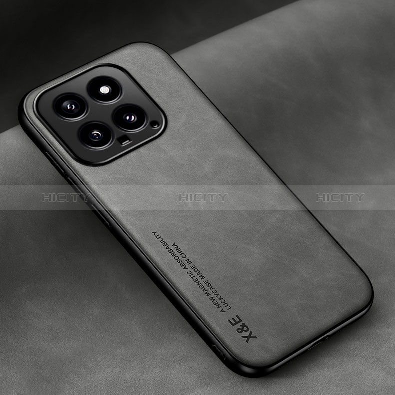 Funda Lujo Cuero Carcasa DY1 para Xiaomi Mi 14 5G Gris