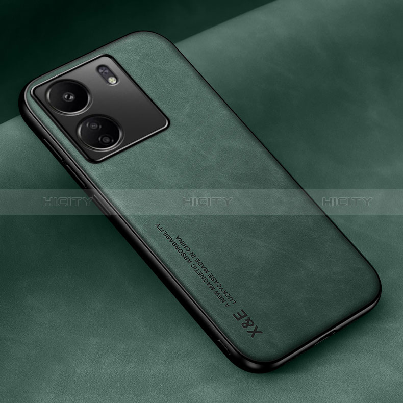 Funda Lujo Cuero Carcasa para Xiaomi Poco C65 Negro