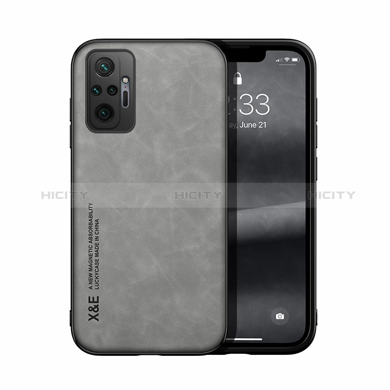 Funda Lujo Cuero Carcasa DY1 para Xiaomi Redmi Note 10 Pro 4G Gris