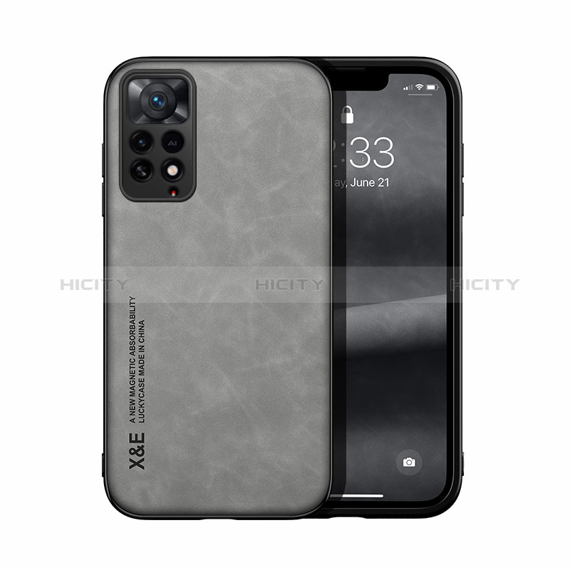 Funda Lujo Cuero Carcasa DY1 para Xiaomi Redmi Note 11 Pro 5G Gris