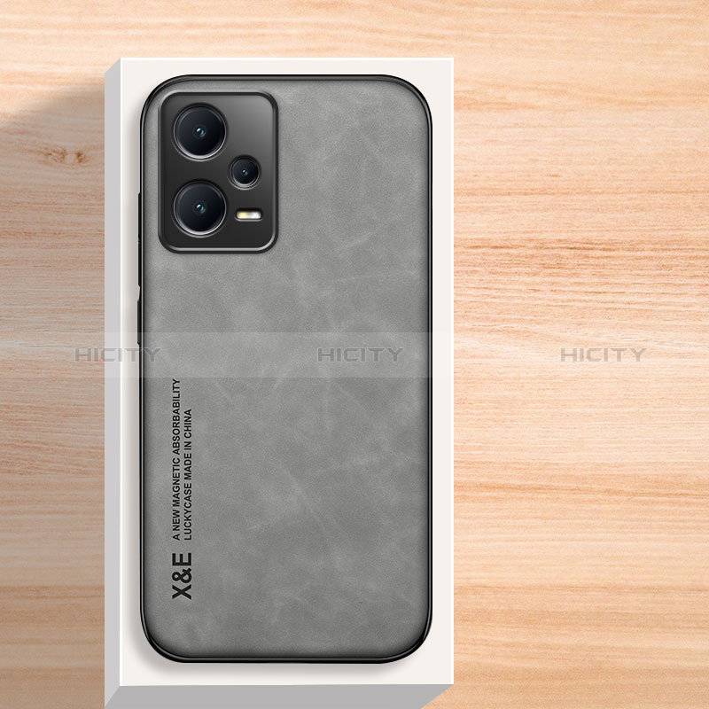 Funda Lujo Cuero Carcasa DY1 para Xiaomi Redmi Note 12 5G Gris