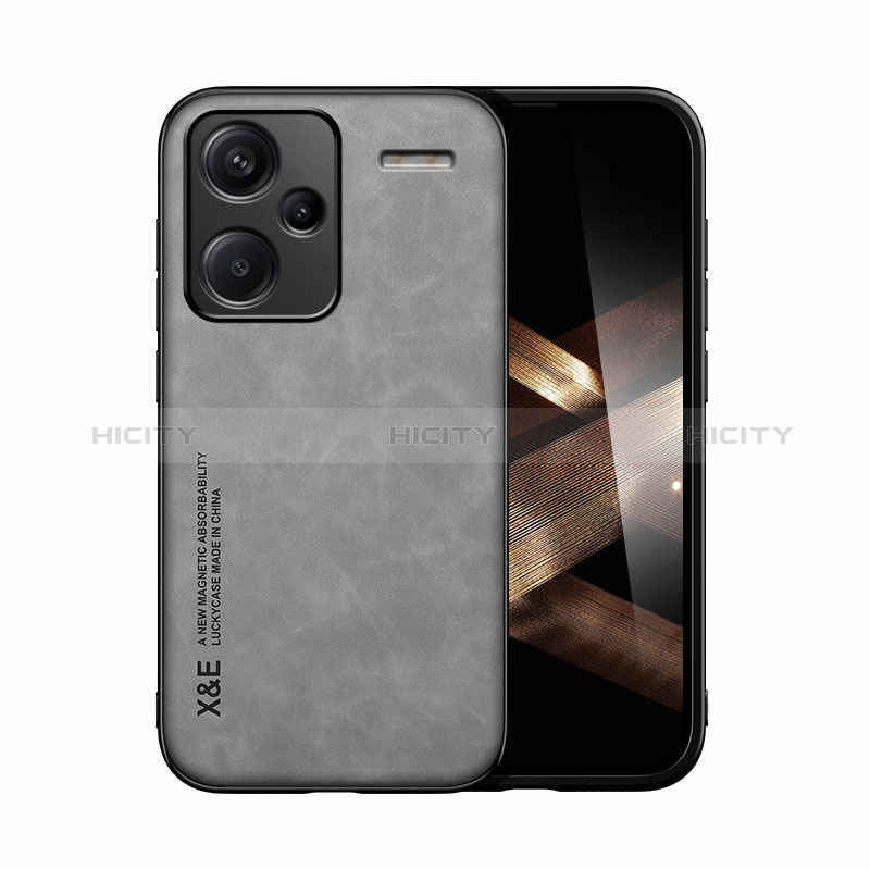 Funda Lujo Cuero Carcasa DY1 para Xiaomi Redmi Note 13 Pro+ Plus 5G Gris