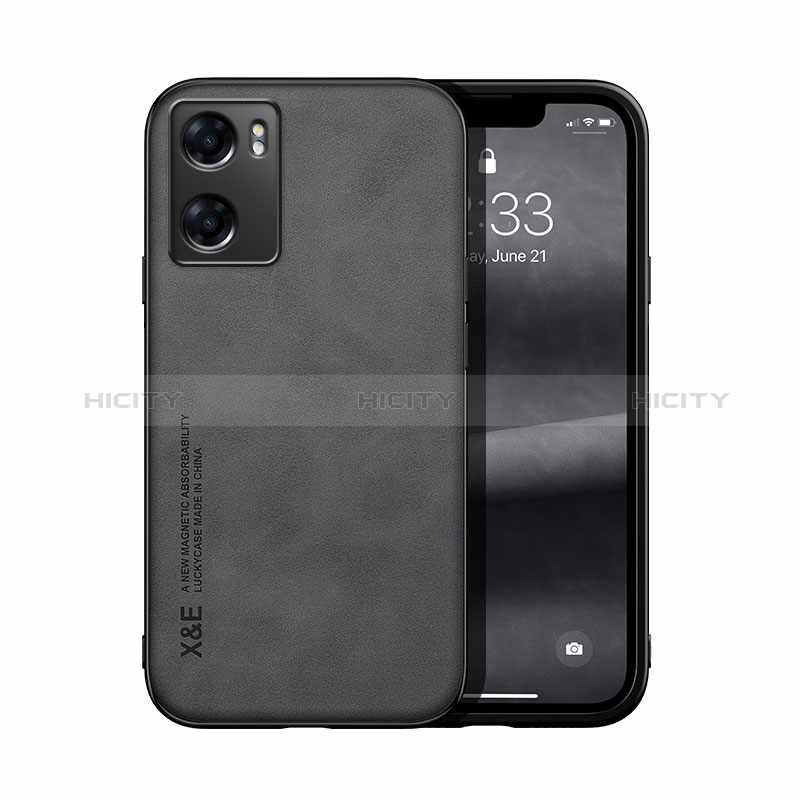 Funda Lujo Cuero Carcasa DY2 para Oppo A57e Negro