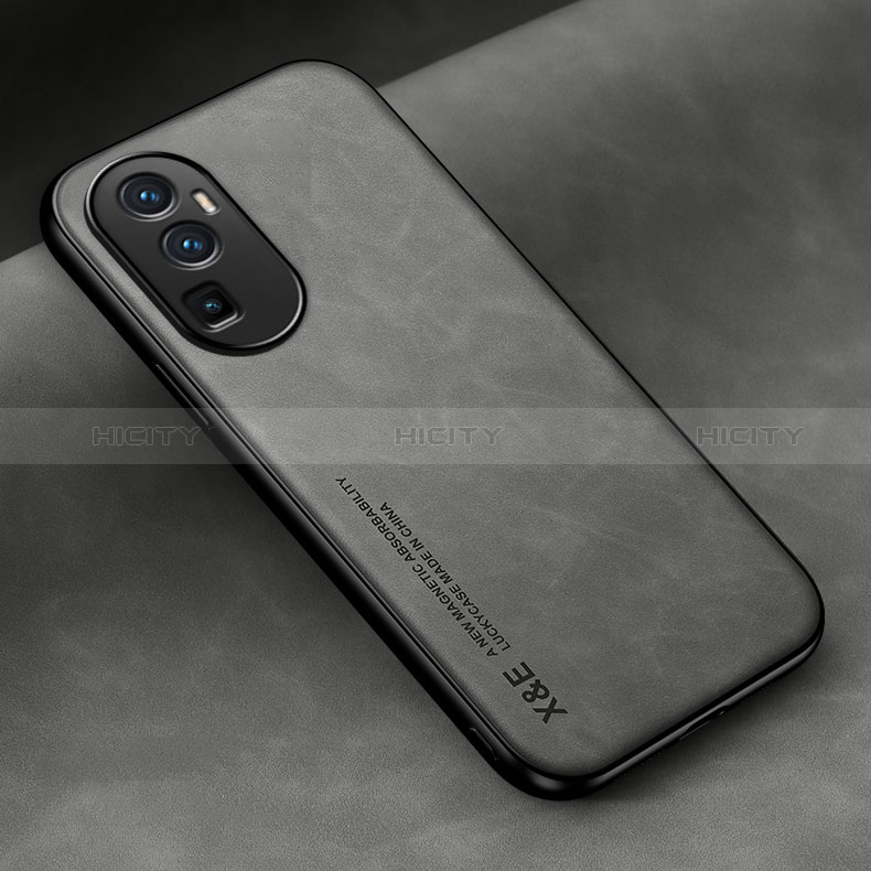 Funda Lujo Cuero Carcasa DY2 para Oppo Reno10 Pro+ Plus 5G Gris