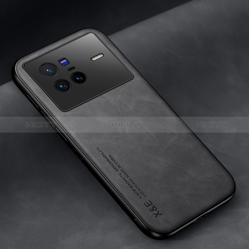 Funda Lujo Cuero Carcasa DY2 para Vivo X80 5G Negro