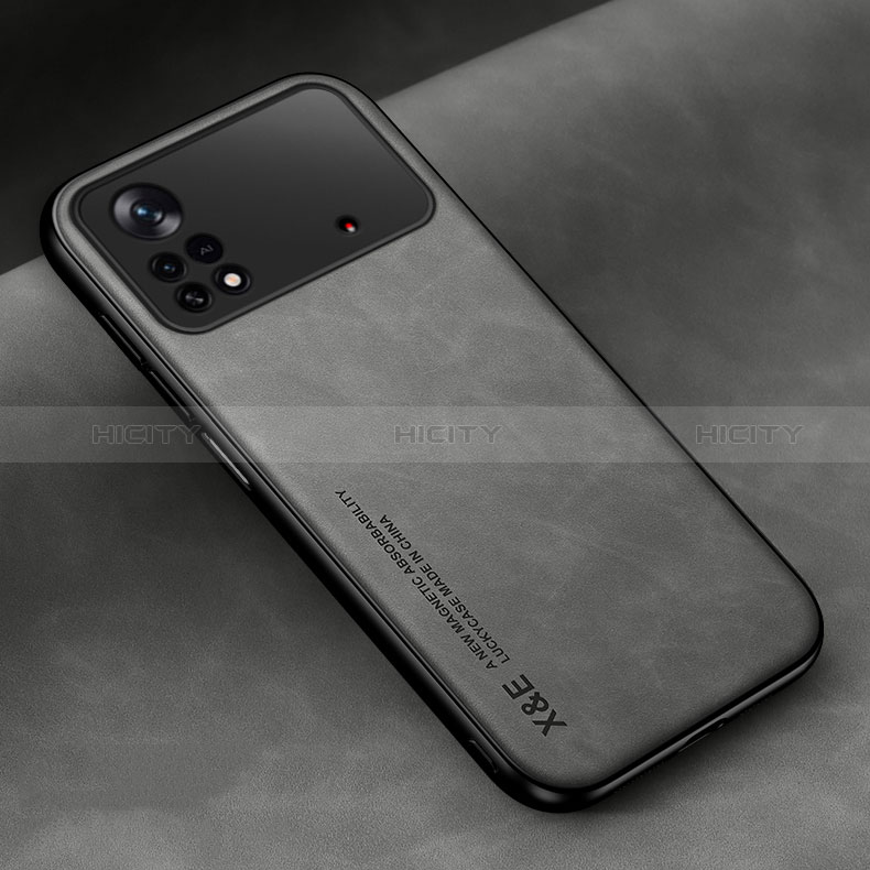 Funda Lujo Cuero Carcasa DY2 para Xiaomi Poco X4 Pro 5G Gris