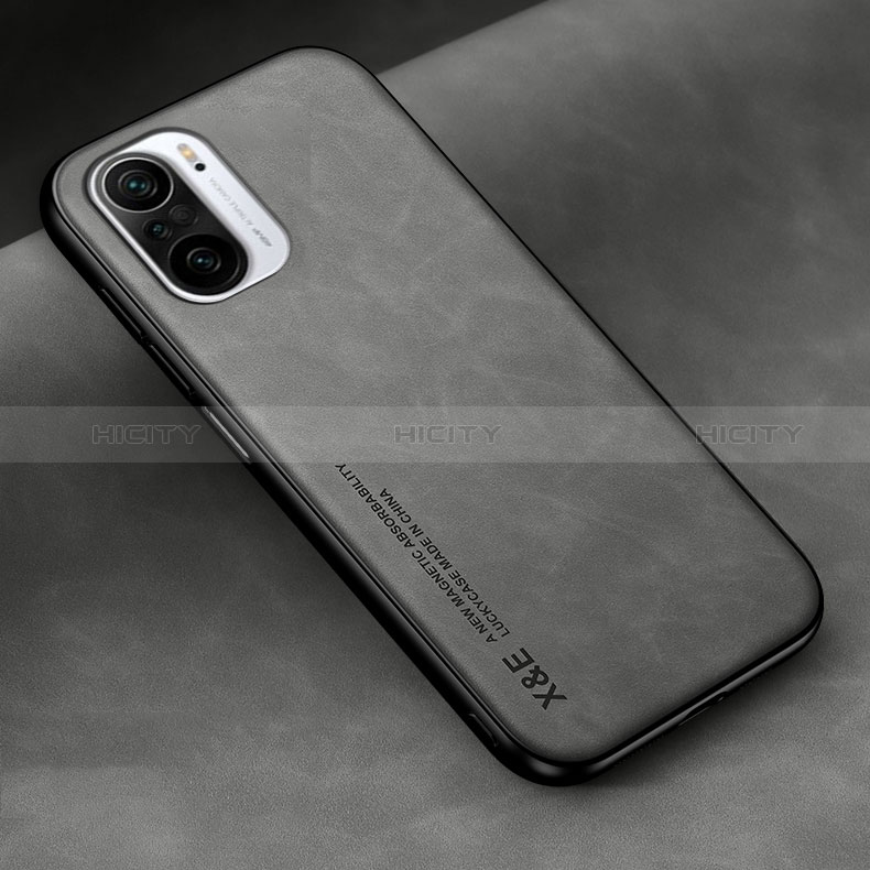 Funda Lujo Cuero Carcasa DY2 para Xiaomi Redmi K40 Pro 5G Gris