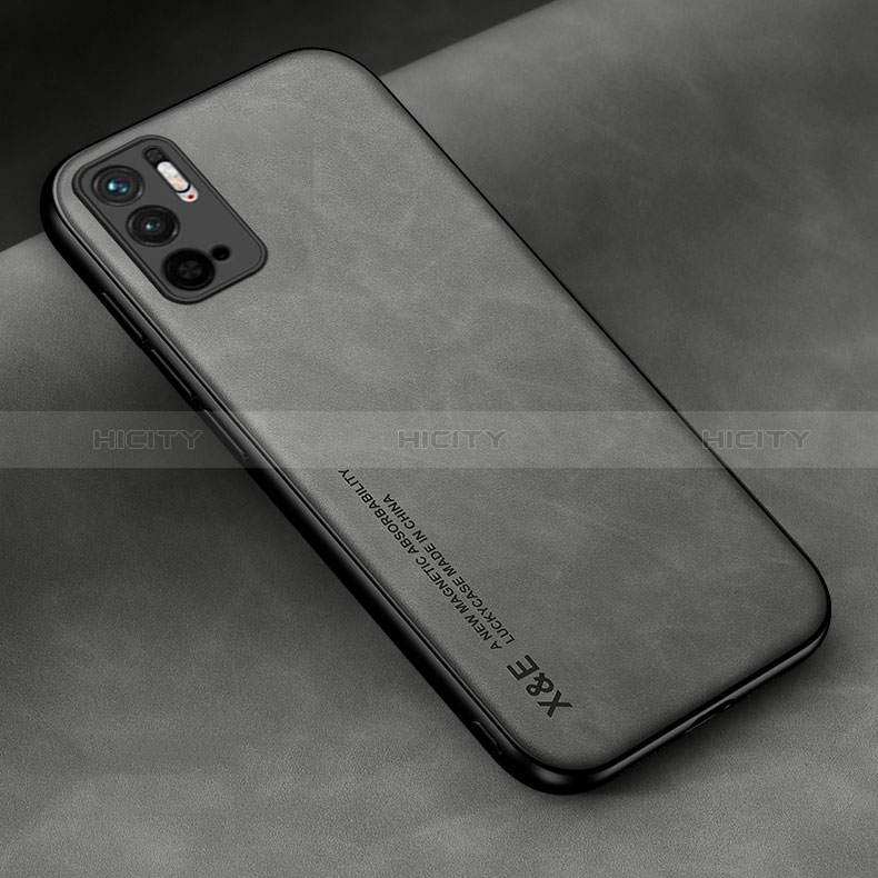 Funda Lujo Cuero Carcasa DY2 para Xiaomi Redmi Note 10 5G Gris