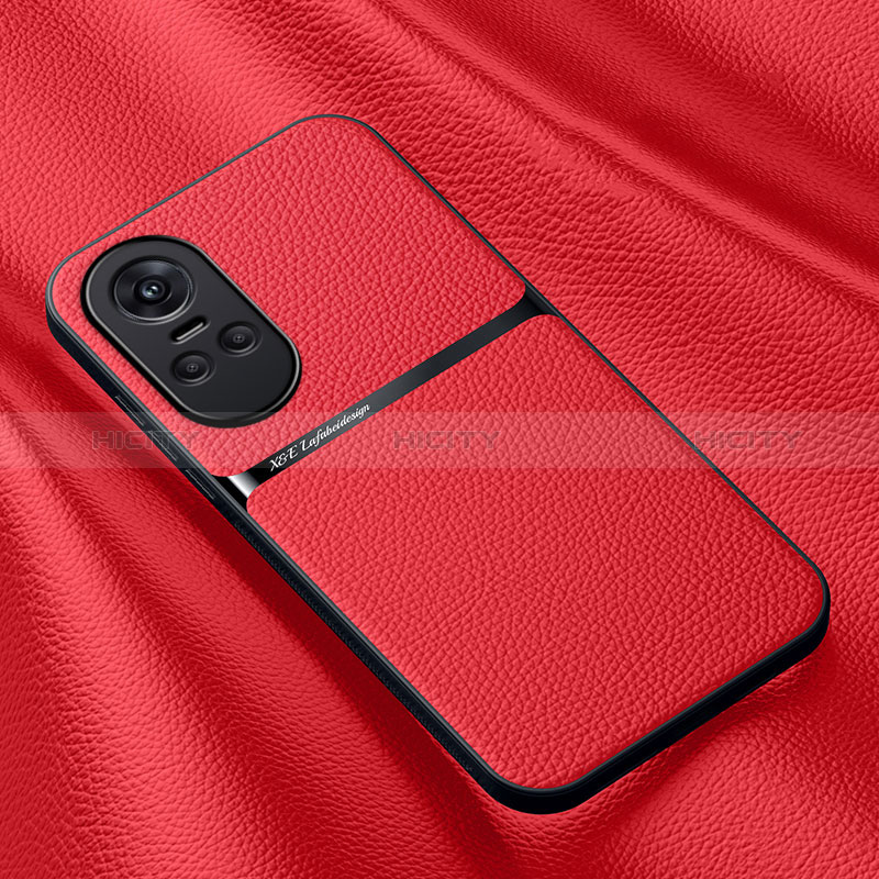 Funda Lujo Cuero Carcasa DY3 para Oppo Reno10 5G Rojo