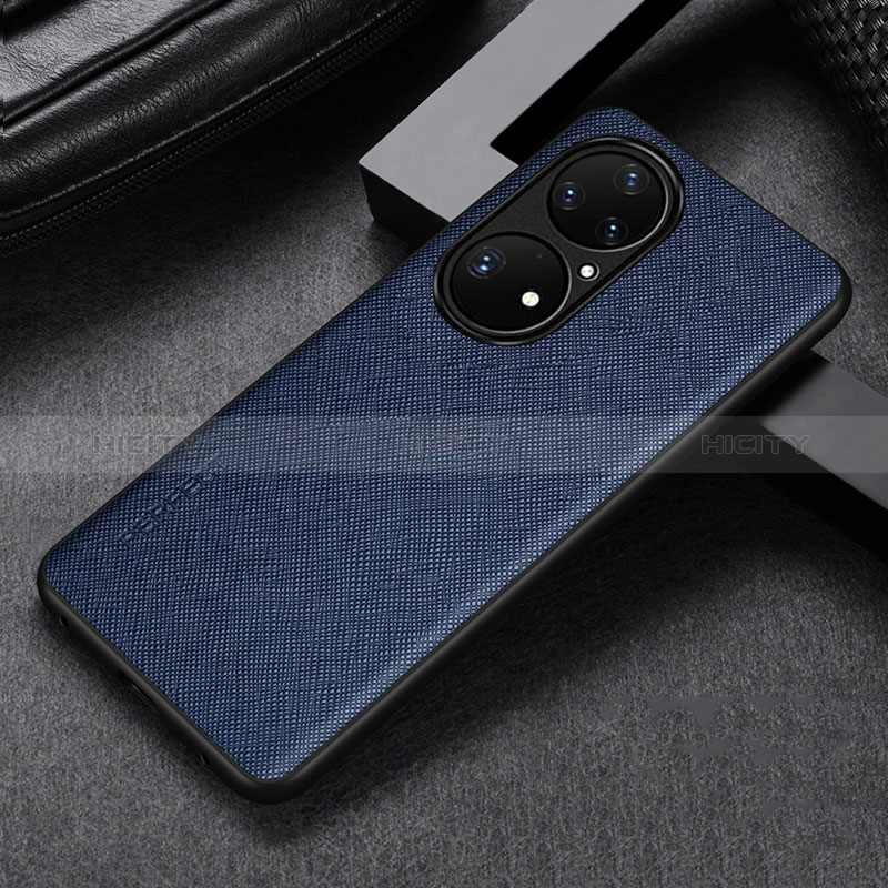 Funda Lujo Cuero Carcasa GS1 para Huawei P50 Pro Azul