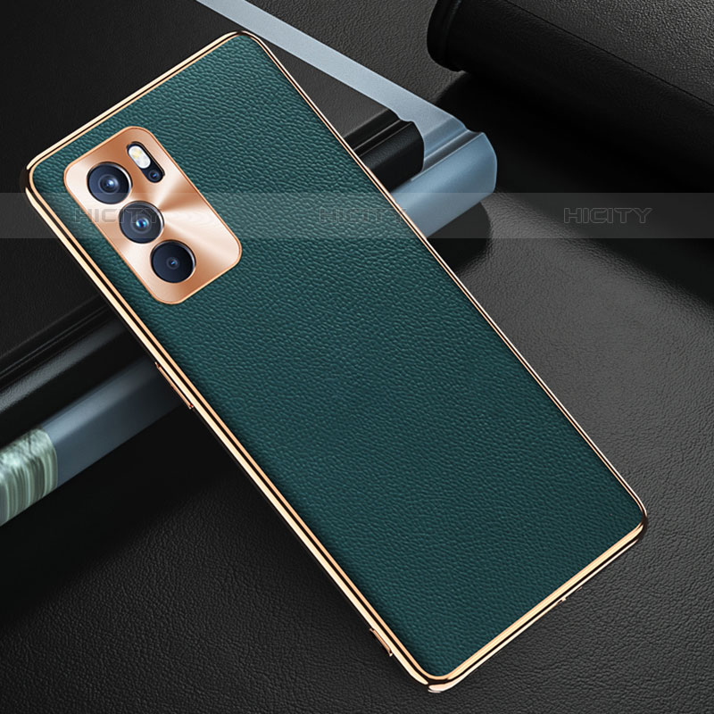 Funda Lujo Cuero Carcasa GS1 para Oppo Reno6 Pro 5G India