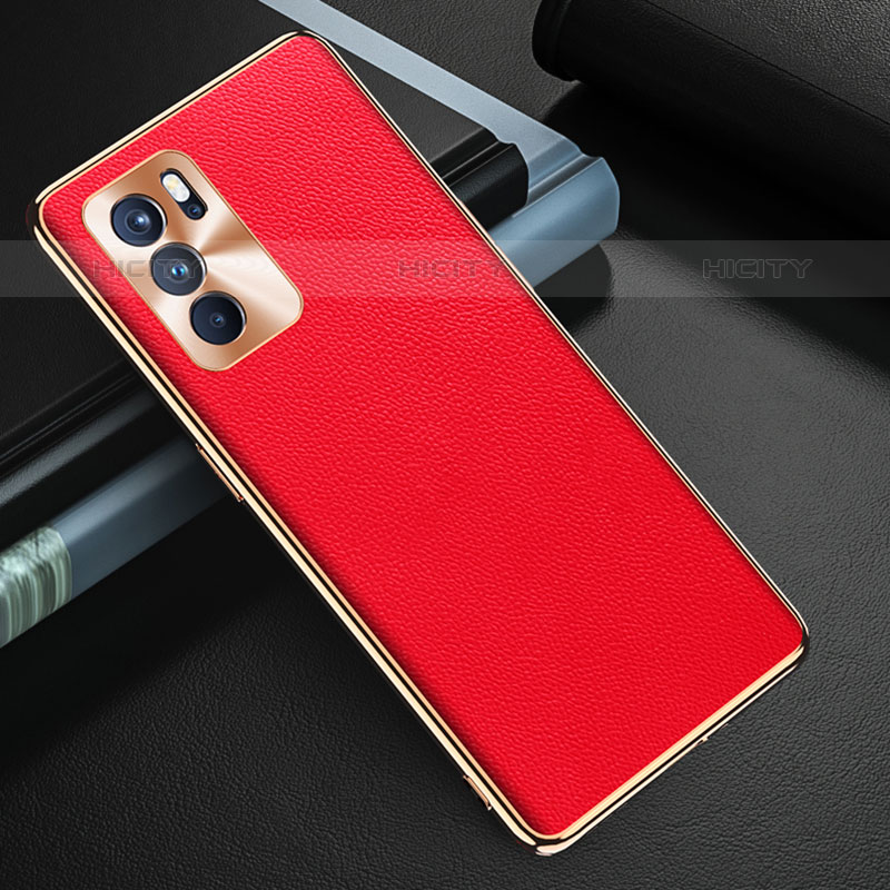 Funda Lujo Cuero Carcasa GS1 para Oppo Reno6 Pro 5G India