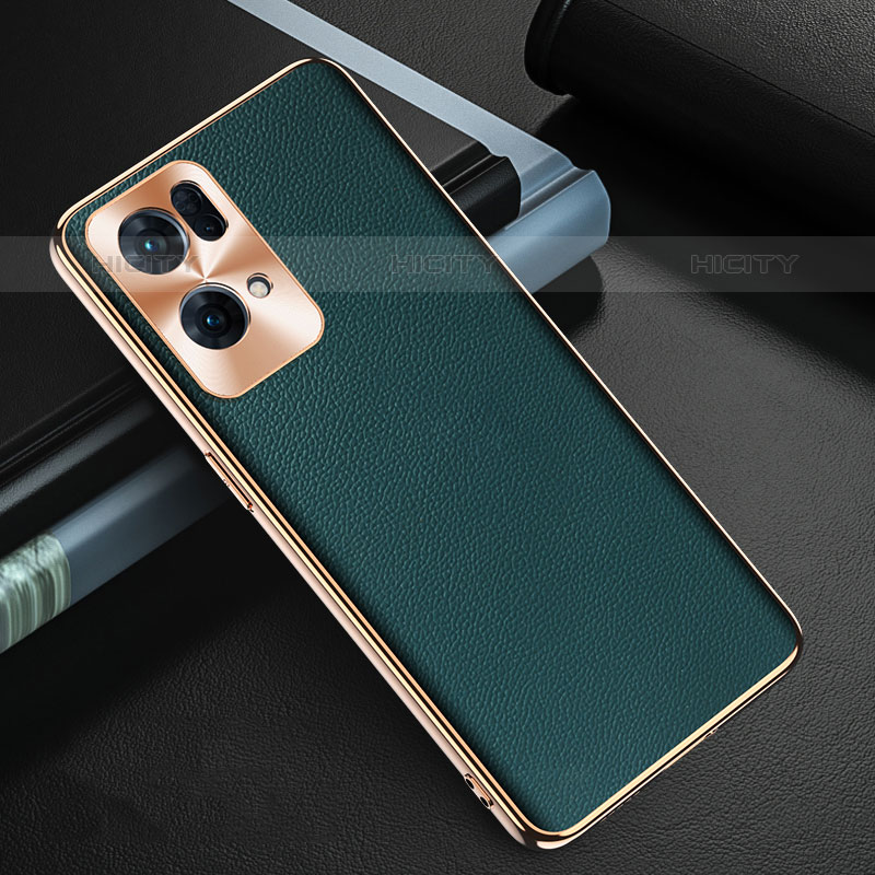 Funda Lujo Cuero Carcasa GS1 para Oppo Reno7 Pro 5G Verde