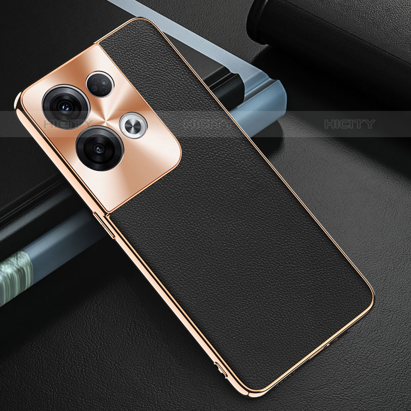 Funda Lujo Cuero Carcasa GS1 para Oppo Reno8 Pro+ Plus 5G Negro