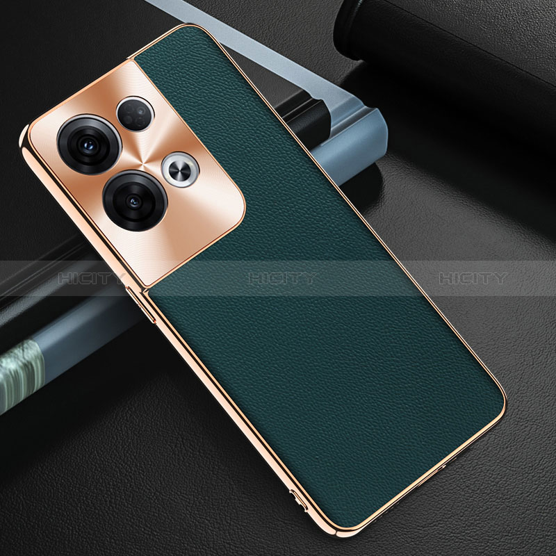 Funda Lujo Cuero Carcasa GS1 para Oppo Reno9 Pro+ Plus 5G Verde