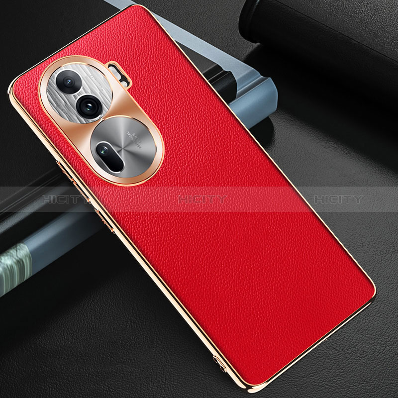 Funda Lujo Cuero Carcasa GS2 para Oppo Reno11 Pro 5G Rojo