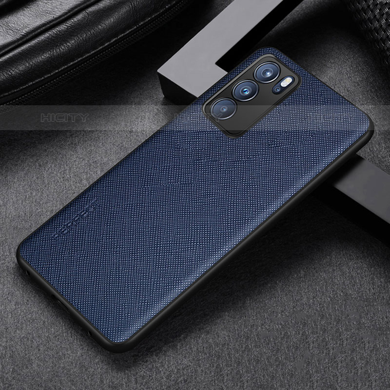 Funda Lujo Cuero Carcasa GS2 para Oppo Reno6 5G Azul