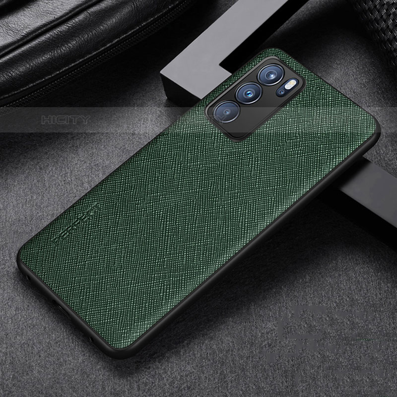 Funda Lujo Cuero Carcasa GS2 para Oppo Reno6 5G Verde