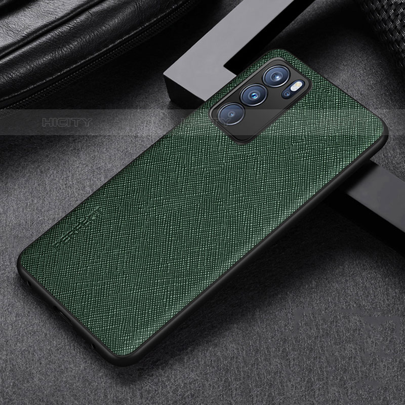 Funda Lujo Cuero Carcasa GS2 para Oppo Reno6 Pro 5G India Verde