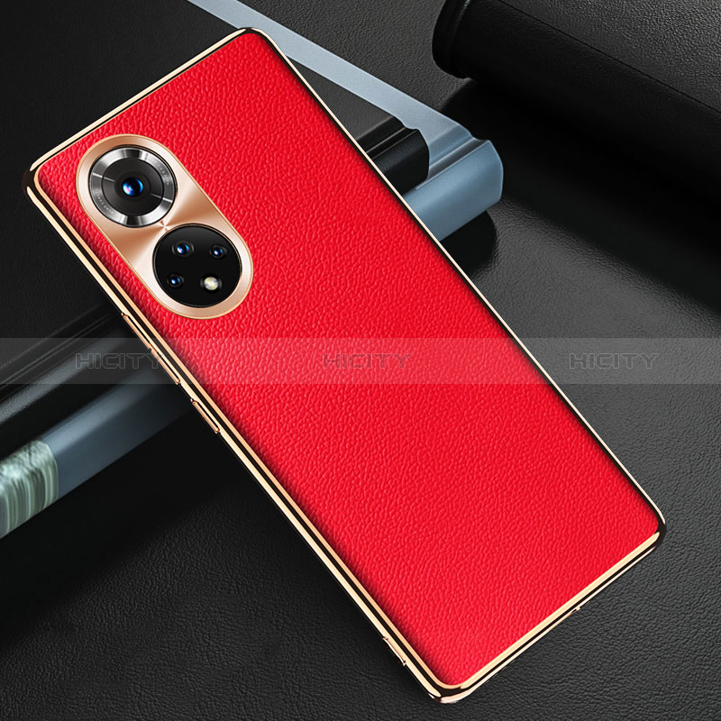 Funda Lujo Cuero Carcasa GS3 para Huawei Honor 50 Pro 5G Rojo