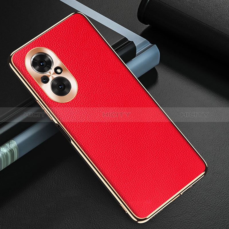 Funda Lujo Cuero Carcasa GS3 para Huawei Honor 50 SE 5G Rojo