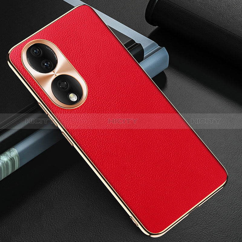 Funda Lujo Cuero Carcasa GS3 para Huawei Honor 90 5G Rojo