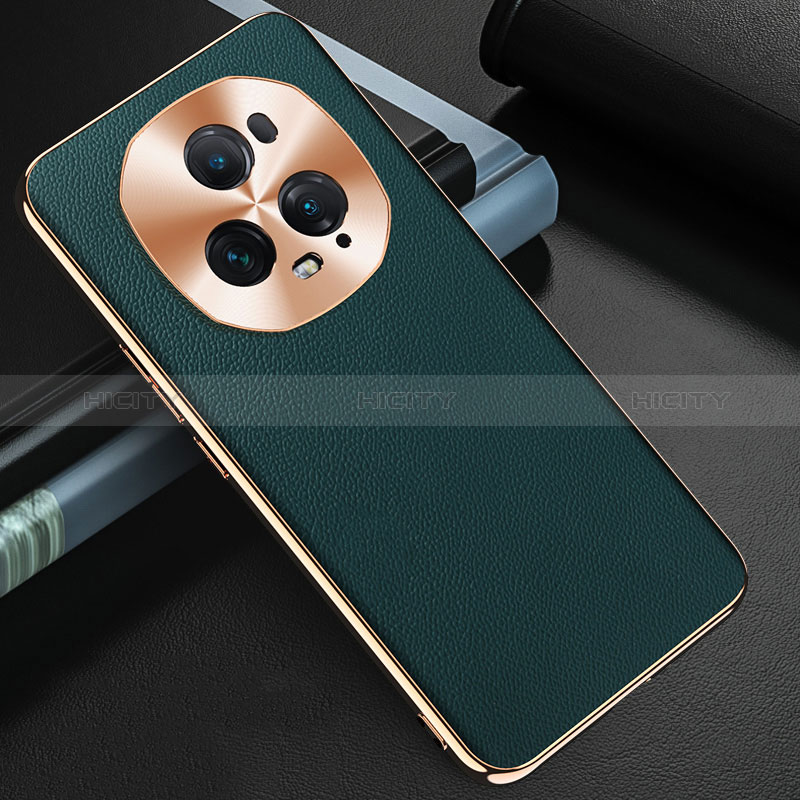 Funda Lujo Cuero Carcasa GS3 para Huawei Honor Magic5 Ultimate 5G Verde