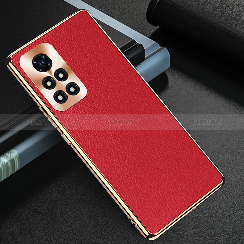 Funda Lujo Cuero Carcasa GS3 para Huawei Honor V40 5G Rojo