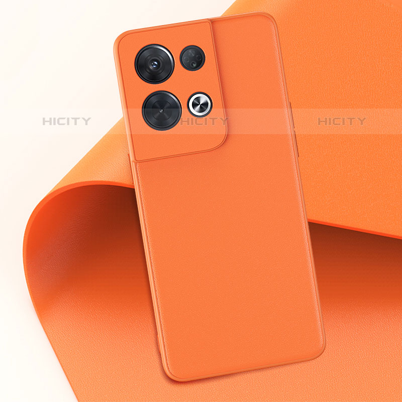 Funda Lujo Cuero Carcasa GS3 para Oppo Reno8 Pro+ Plus 5G Naranja