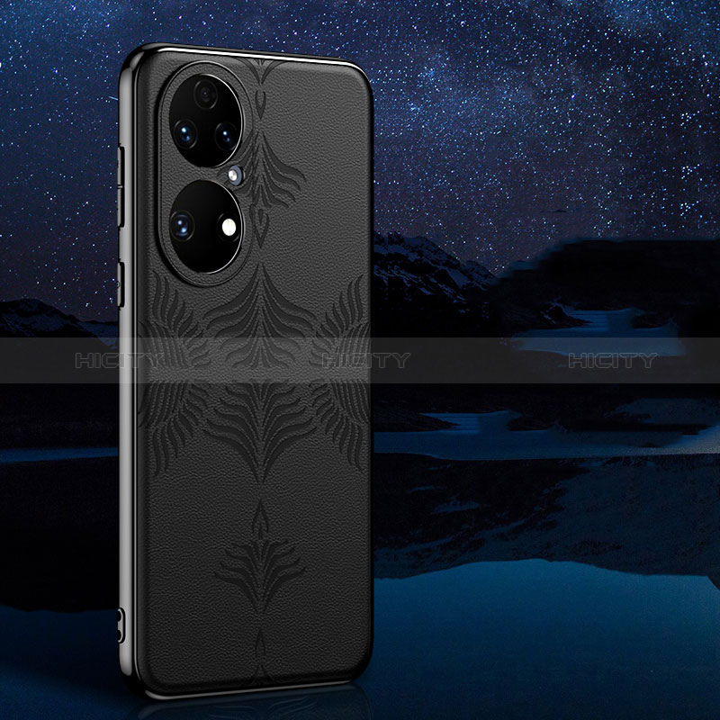 Funda Lujo Cuero Carcasa GS4 para Huawei P50 Pro Negro