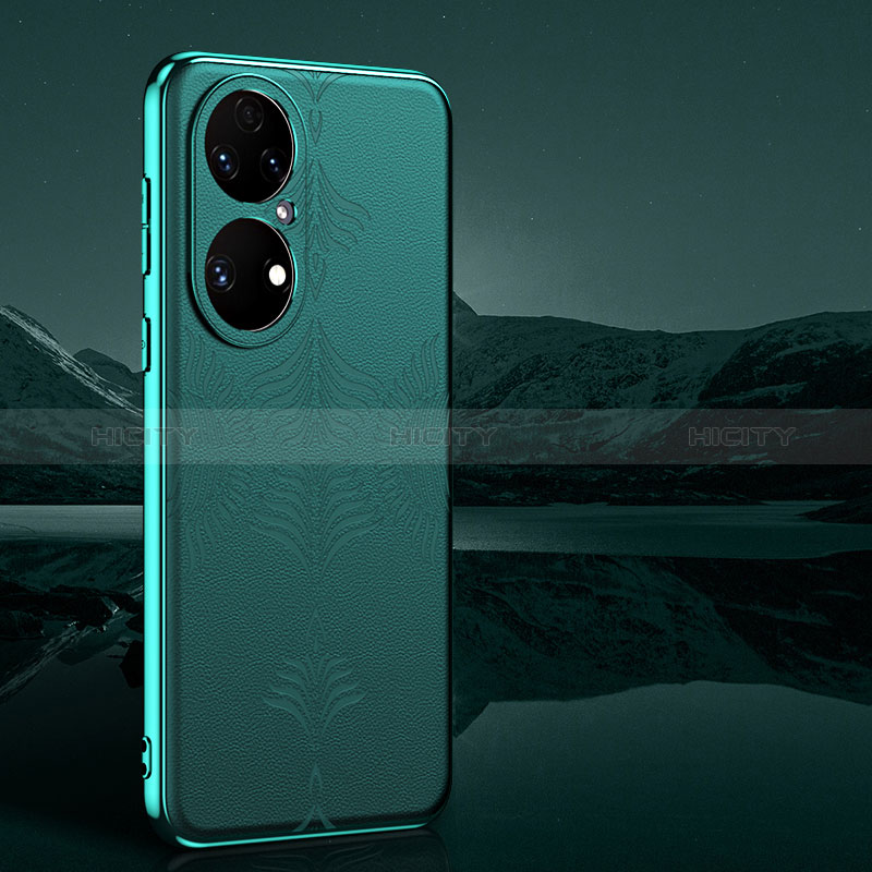 Funda Lujo Cuero Carcasa GS4 para Huawei P50 Pro Verde