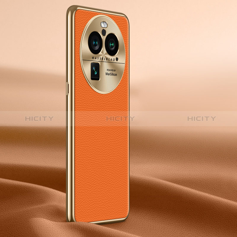 Funda Lujo Cuero Carcasa JB1 para Oppo Find X6 Pro 5G Naranja