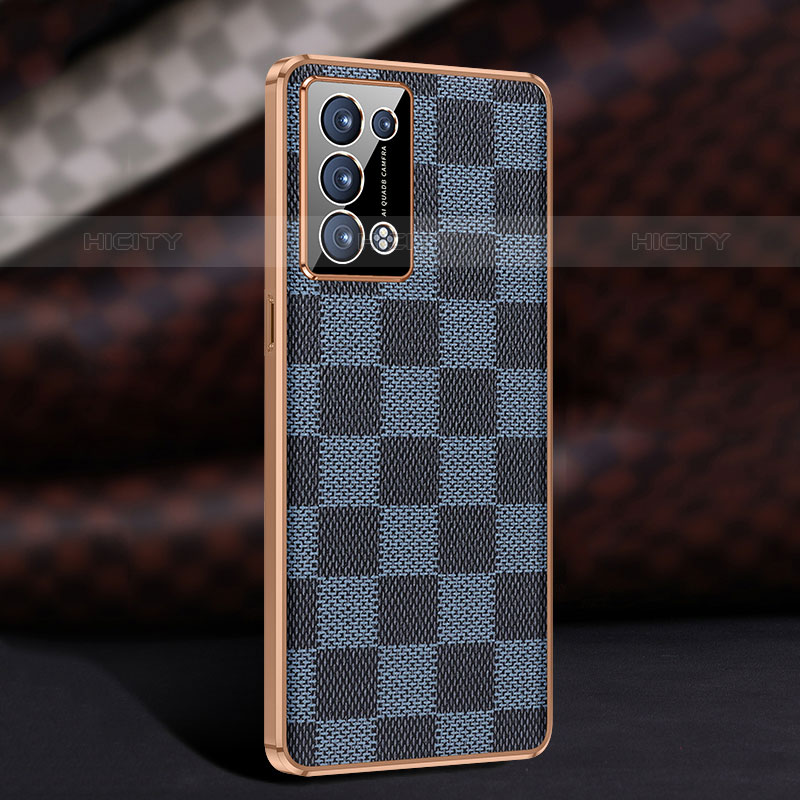 Funda Lujo Cuero Carcasa JB1 para Oppo Reno6 Pro 5G Azul