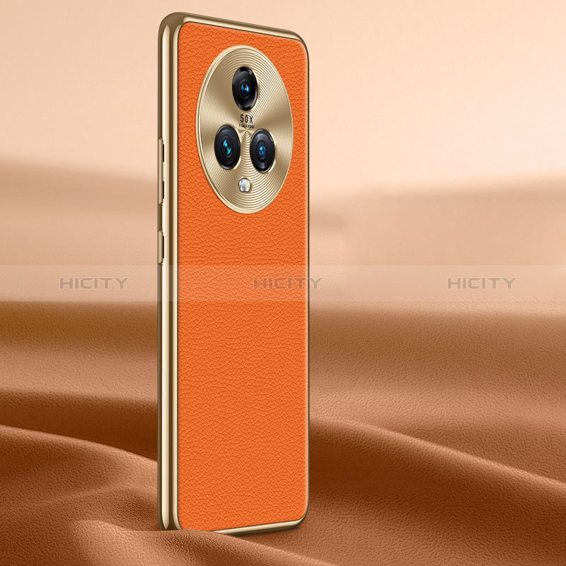 Funda Lujo Cuero Carcasa JB2 para Huawei Honor Magic5 5G Naranja