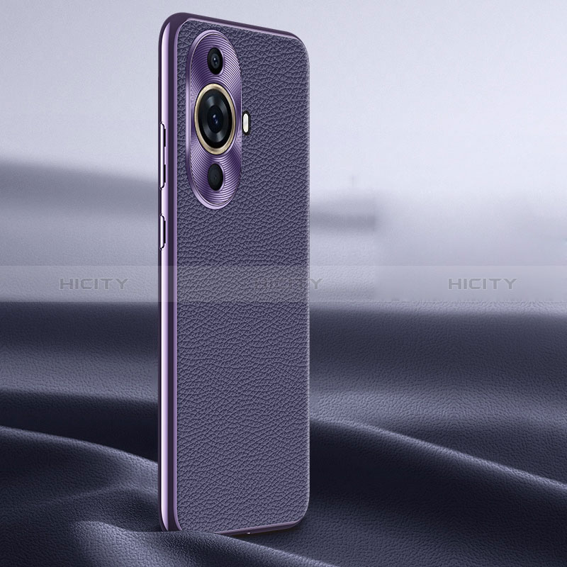 Funda Lujo Cuero Carcasa JB2 para Huawei Nova 11 Morado