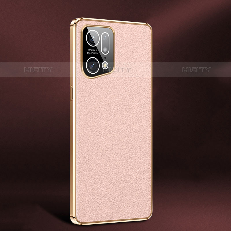 Funda Lujo Cuero Carcasa JB2 para Oppo Find X5 Pro 5G Rosa