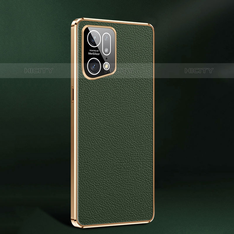 Funda Lujo Cuero Carcasa JB2 para Oppo Find X5 Pro 5G Verde